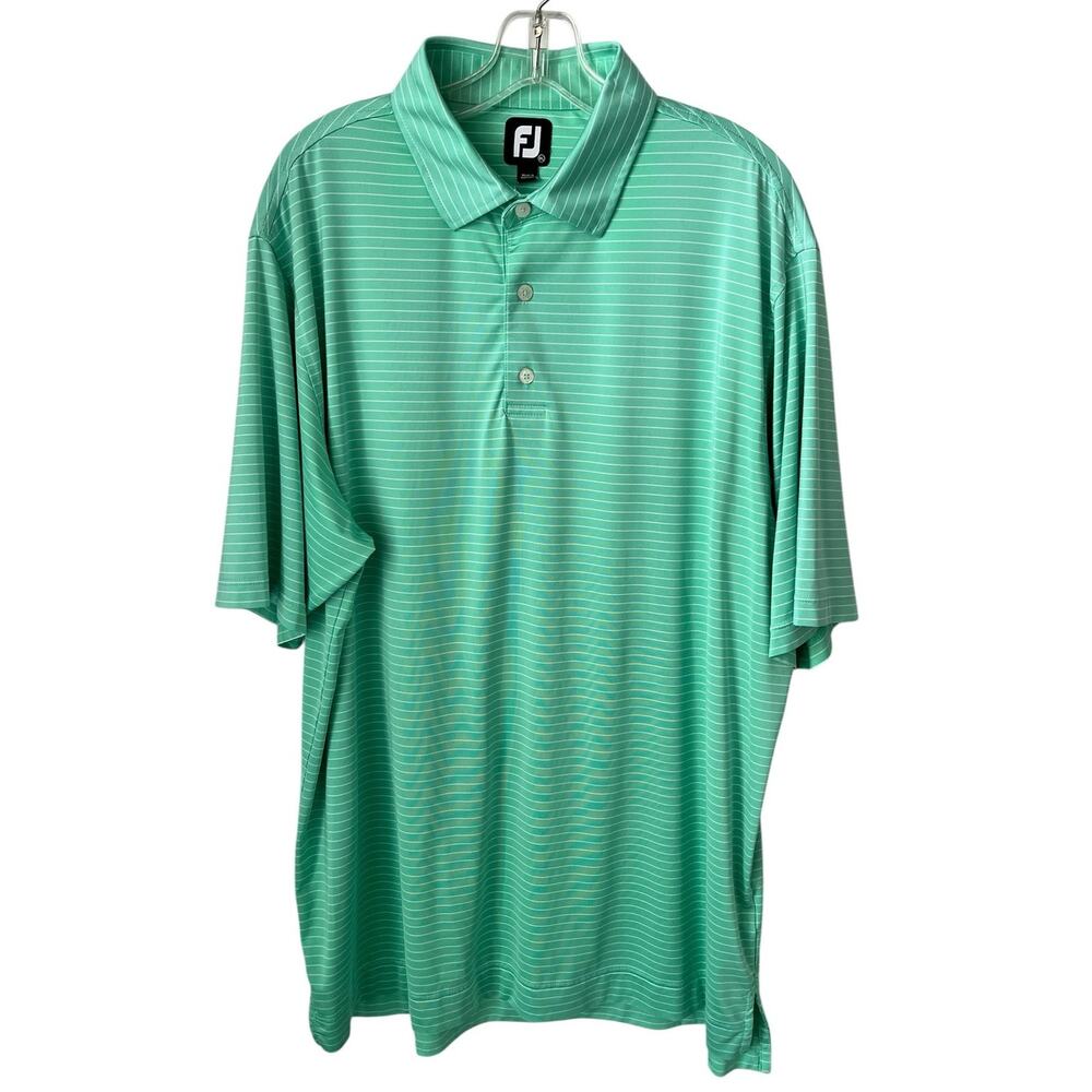 Foot Joy Golf Polo Shirt Short Sleeves Striped Performance Preppy Office XL